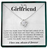 To My Girlfriend | "Love You More" | Love Knot Necklace