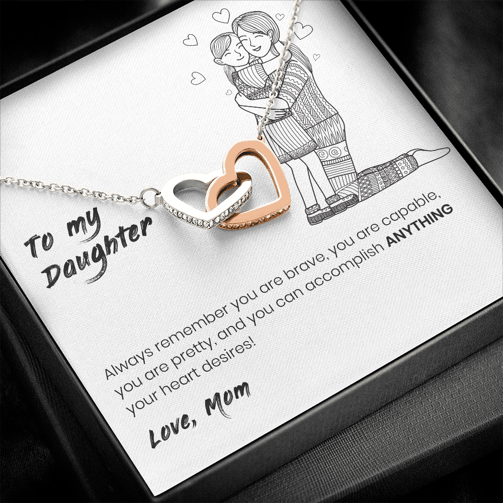 Load image into Gallery viewer, &quot;To my Daughter&quot; Joined Hearts Necklace
