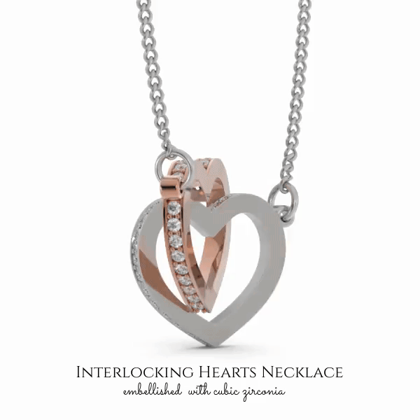 Load image into Gallery viewer, To My Girlfriend | “Your Smile” | Interlocking Hearts Necklace
