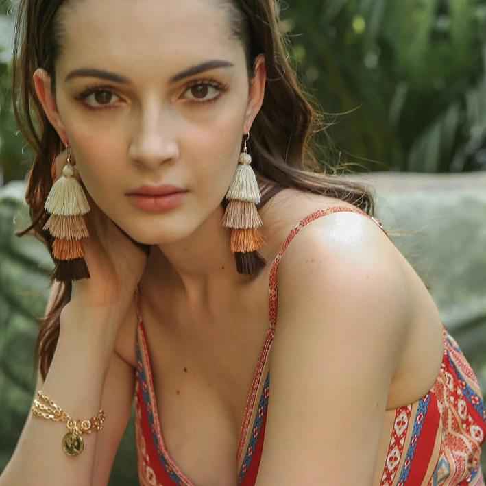 Emilia Tassels - Sunset - Earrings - Tiara Beauty Co