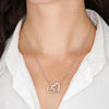 "To my Beautiful Mom" Joined Hearts Necklace