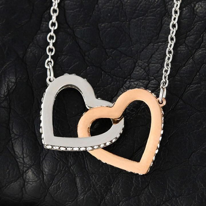 Load image into Gallery viewer, To My Fiance | “Your Smile” | Interlocking Hearts Necklace

